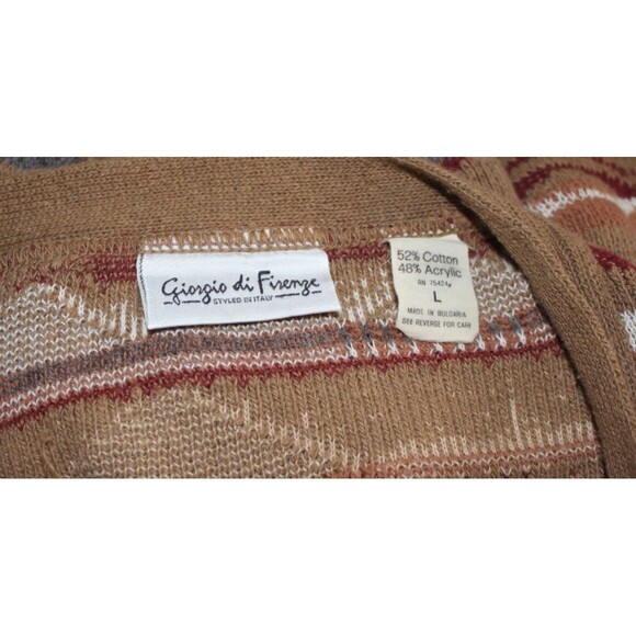 Vintage Giorgio di Firenze Cardigan Sweater Size Large Geometric Made in Italy - Picture 5 of 5